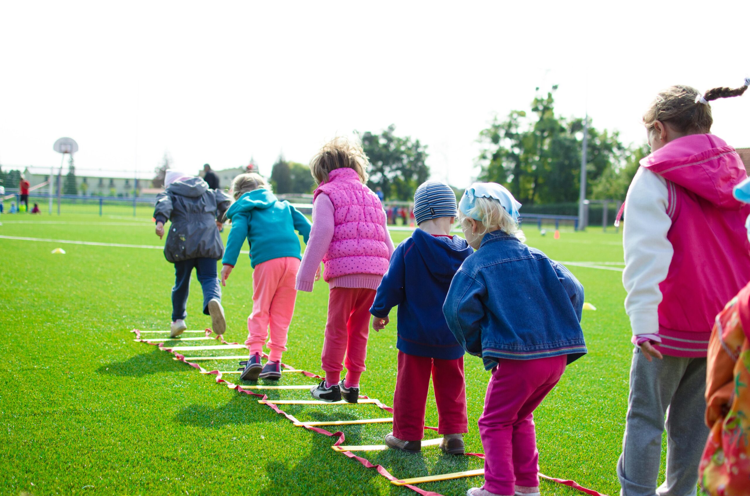 kids playing in a queue