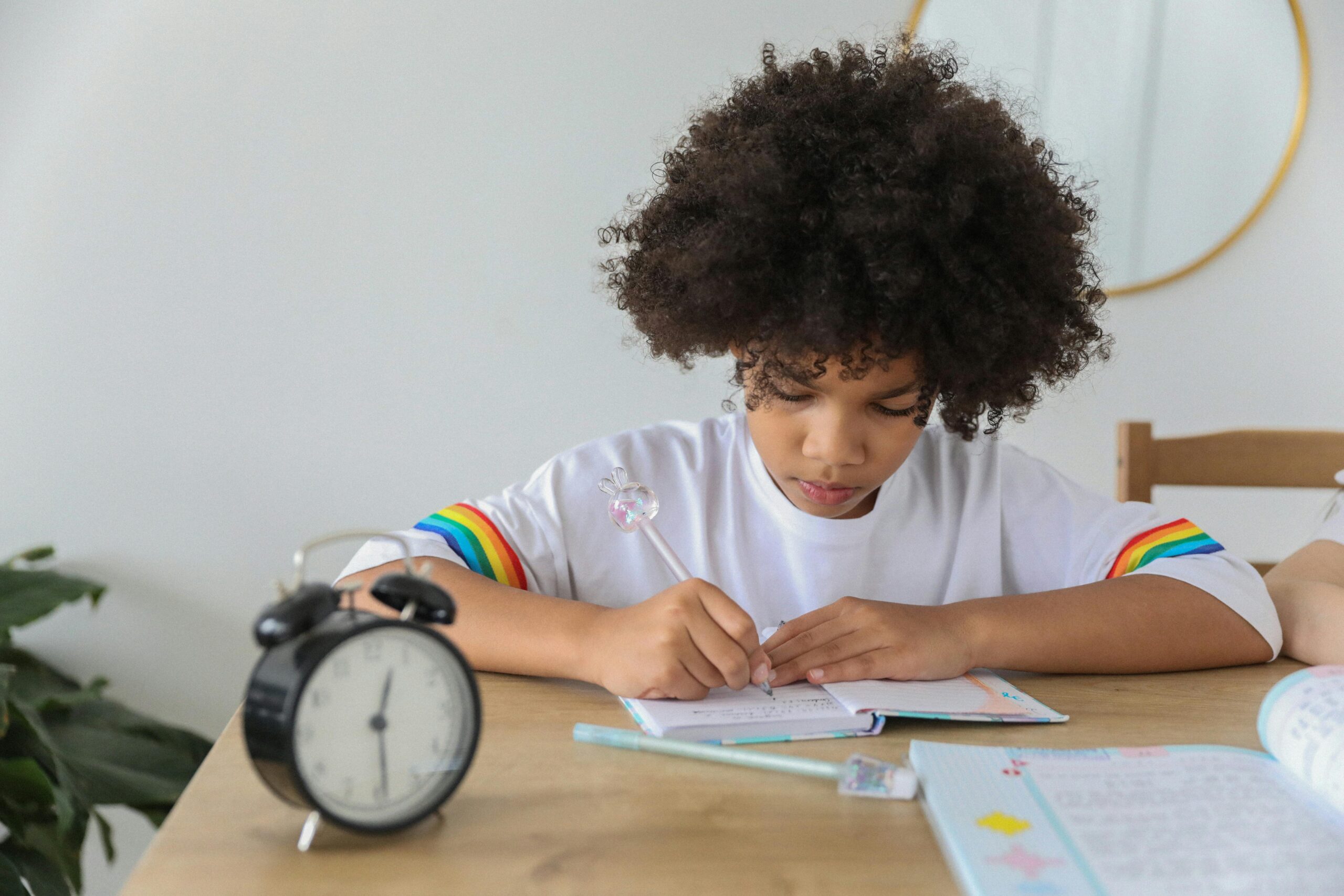 kid with clock